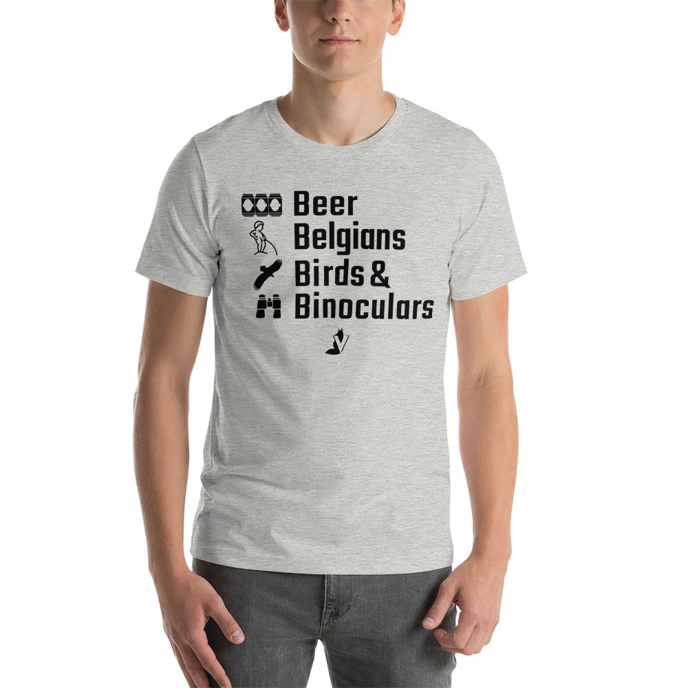 Beer, Belgians, Birds Unisex t-shirt